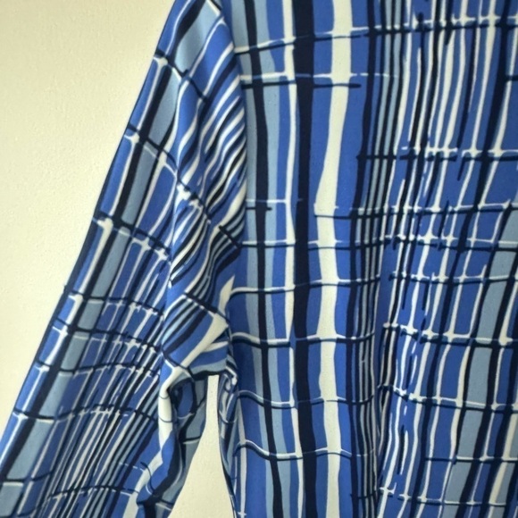 J. McLaughlin Biscayne Dress Catalina Cloth Blue Navy Crackle Size Small - Picture 6 of 6